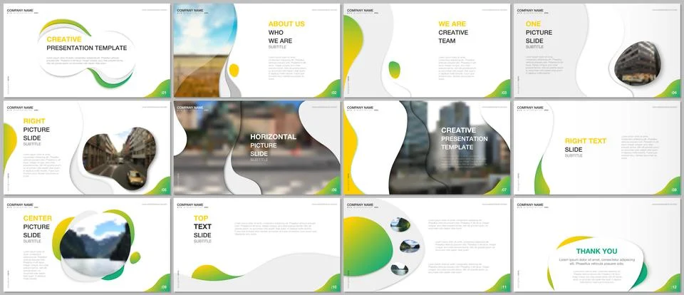 Minimal presentations design, portfolio vector templates with fluid colorful Stock Illustration