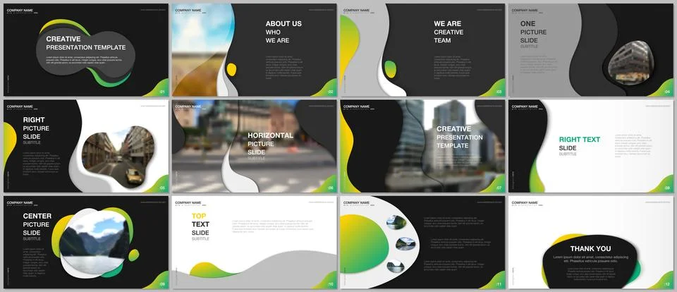 Minimal presentations design, portfolio vector templates with fluid colorful Stock Illustration