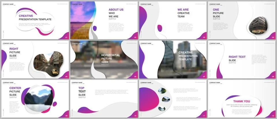 Minimal presentations design, portfolio vector templates with fluid colorful Stock Illustration