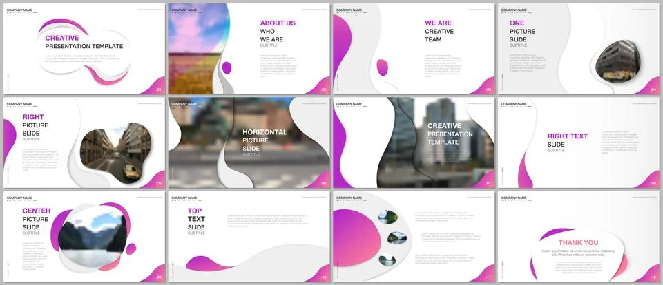 Minimal presentations design, portfolio vector templates with fluid colorful Stock Illustration