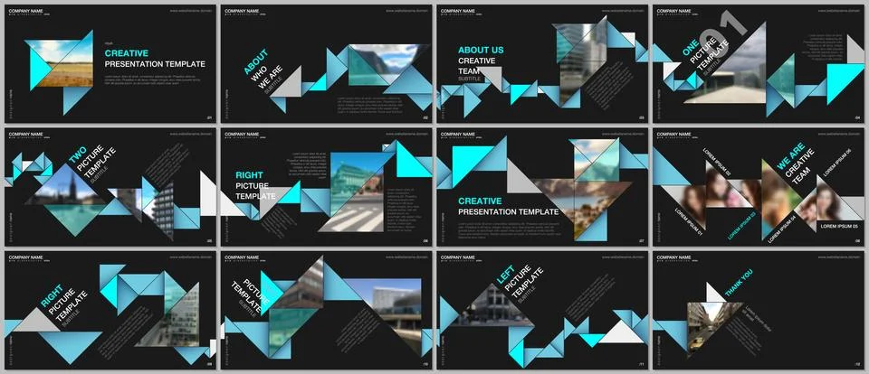Minimal presentations design, portfolio vector templates with colorful triangle Illustrazione stock
