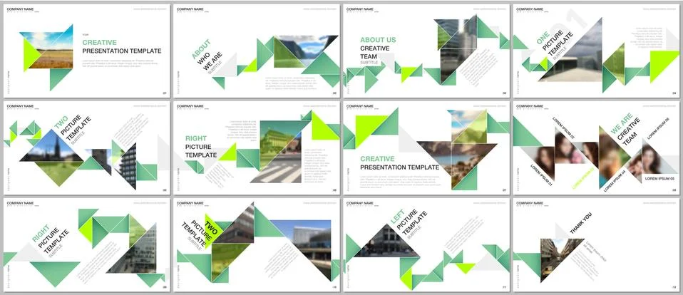 Minimal presentations design, portfolio vector templates with colorful triangle Stock Illustration