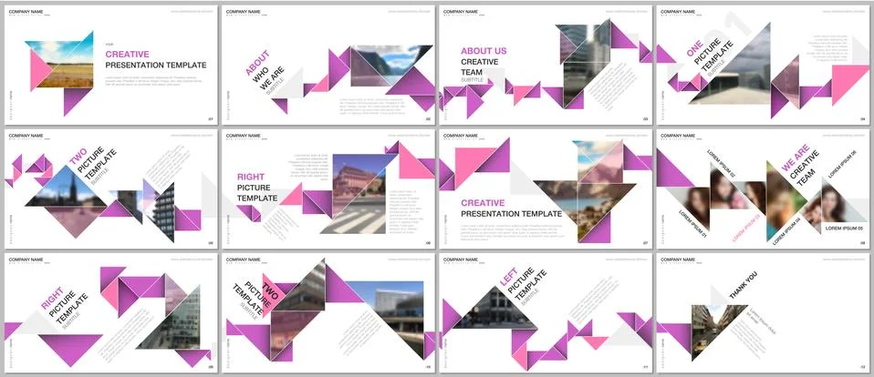 Minimal presentations design, portfolio vector templates with colorful triangle Stock Illustration