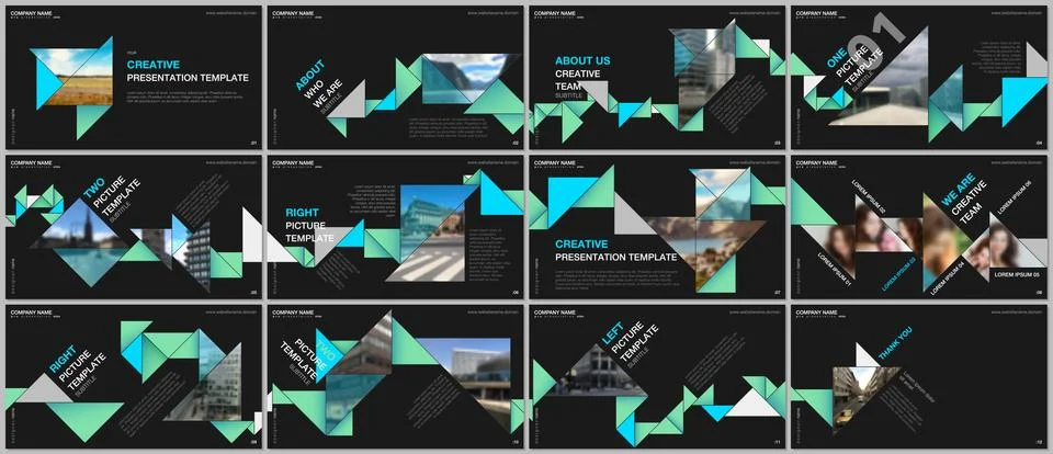 Minimal presentations design, portfolio vector templates with colorful triangle Stock Illustration