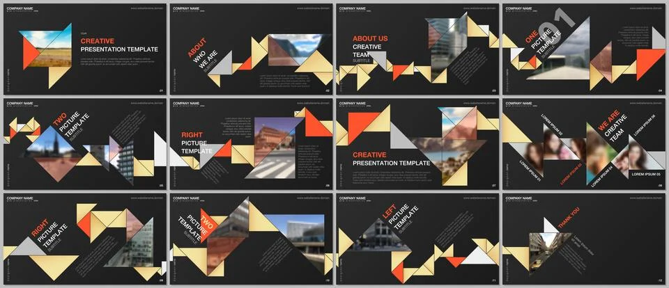 Minimal presentations design, portfolio vector templates with colorful triangle Stock Illustration