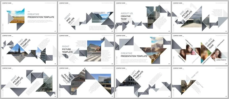 Minimal presentations design, portfolio vector templates with colorful triangle Stock-Illustration