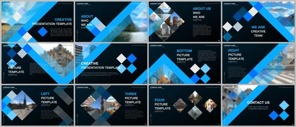 Minimal presentations design, portfolio vector templates with cubes, geometric Stock Illustration