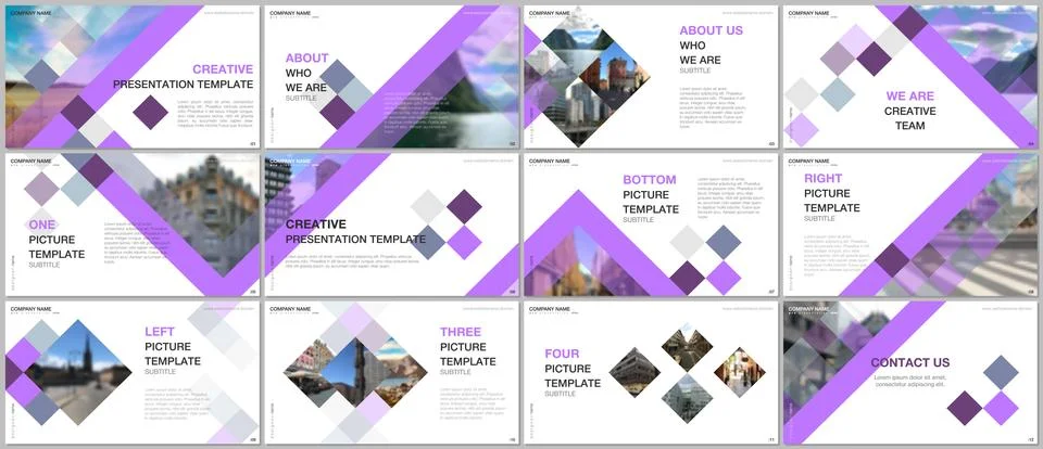 Minimal presentations design, portfolio vector templates with cubes, geometric Stock Illustration