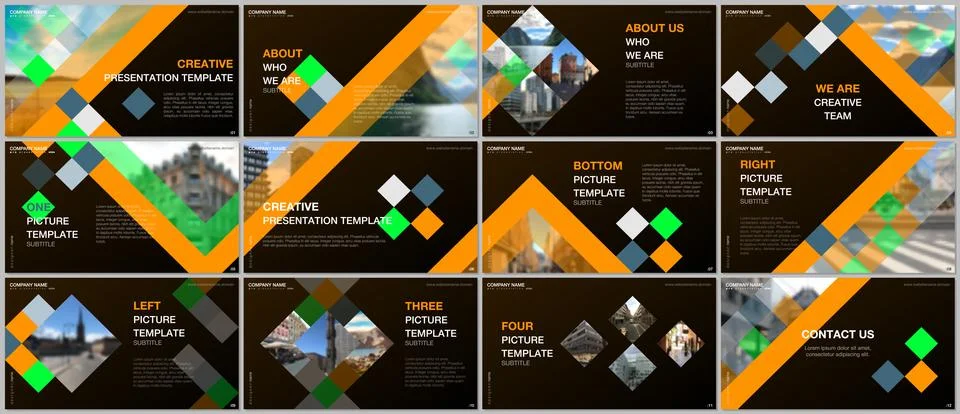 Minimal presentations design, portfolio vector templates with cubes, geometric Stock Illustration
