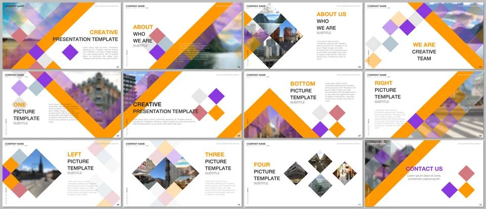 Minimal presentations design, portfolio vector templates with cubes, geometric Stock Illustration