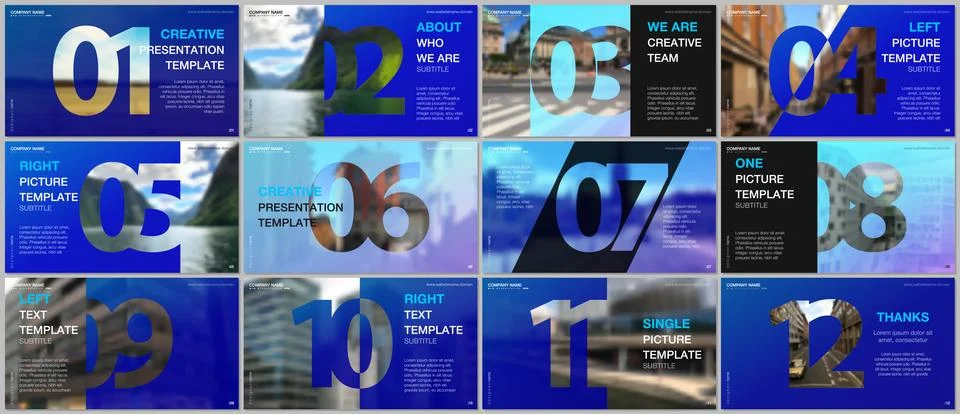 Minimal presentations design, portfolio vector templates with numbers. Easy to Stock Illustration