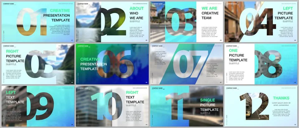 Minimal presentations design, portfolio vector templates with numbers. Easy to Stock Illustration