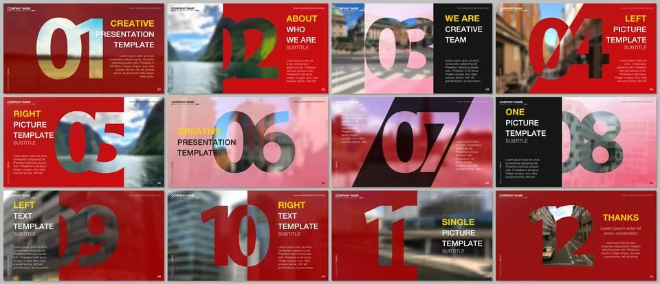 Minimal presentations design, portfolio vector templates with numbers. Easy to Stock-Illustration
