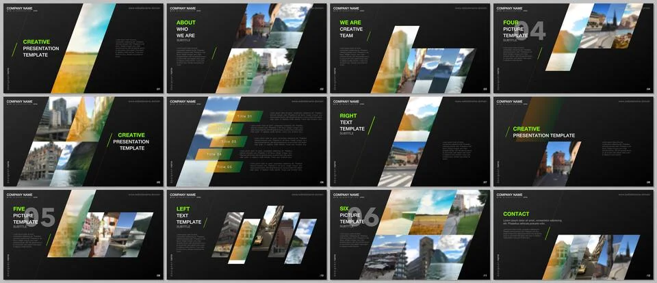 Minimal presentations design, portfolio vector templates with colorful gradient Stock Illustration
