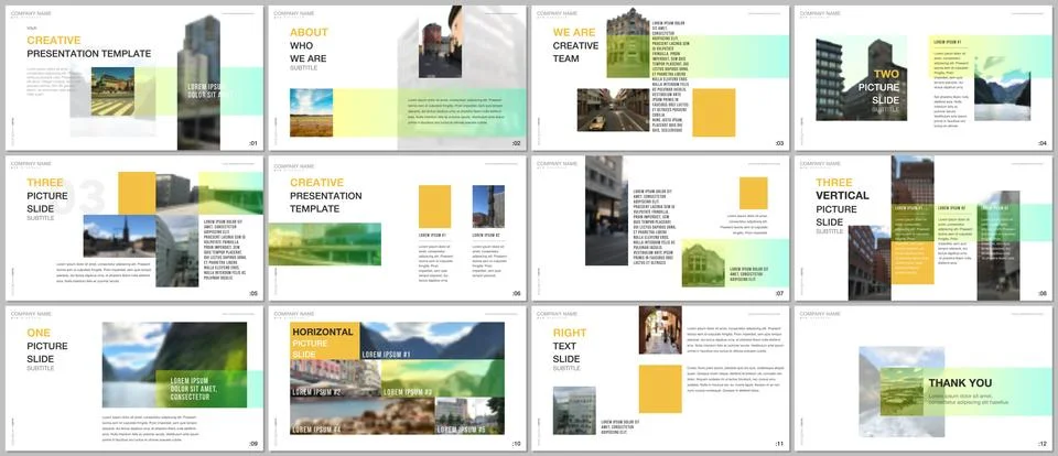 Minimal presentations design, portfolio vector templates with colorful gradient Stock Illustration