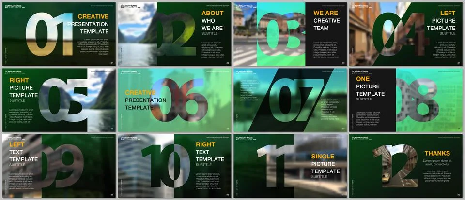 Minimal presentations design, portfolio vector templates with numbers. Easy to Stock Illustration