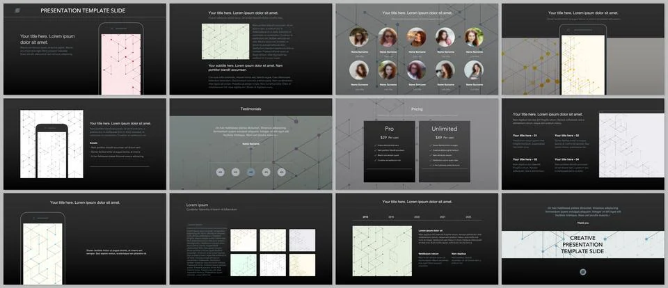 Minimal presentations, portfolio templates. Presentation slides for flyer Stock Illustration