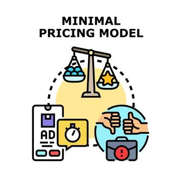 Minimal pricing model balancing cost and value Stock Illustration