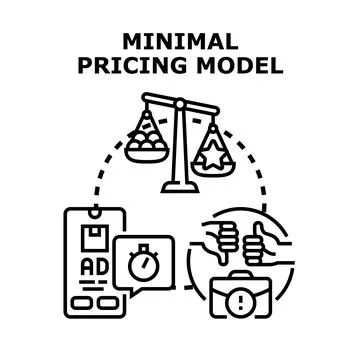 Minimal pricing model balancing cost and value Stock Illustration