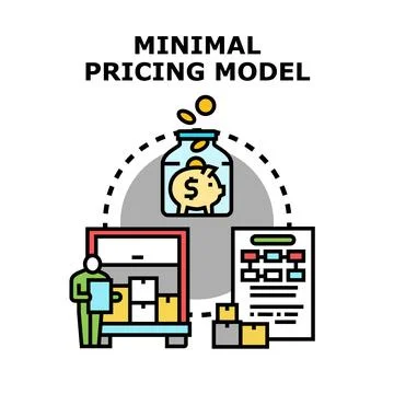 Minimal pricing model optimizing business operations and budget Illustrazione stock