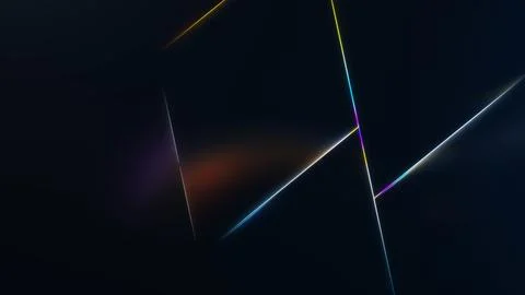 Minimal prismatic light lines on black background for modern geometric desi.. Stock Illustration