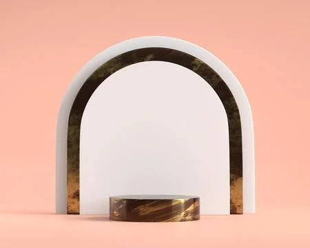 Minimal product presentation podium platform mock-up 3d rendering Stock Photos