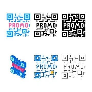 Minimal qr code color icon vector Stock Illustration