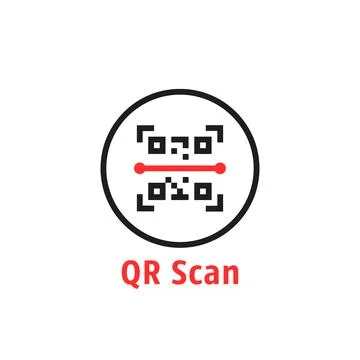 Minimal qr code scan badge Illustrazione stock