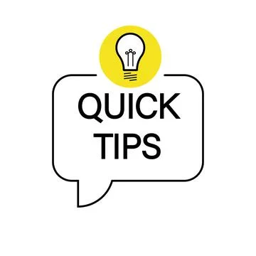 Minimal Quick Tips icon with light bulb. Flat linear trend simple logotype Stock Illustration