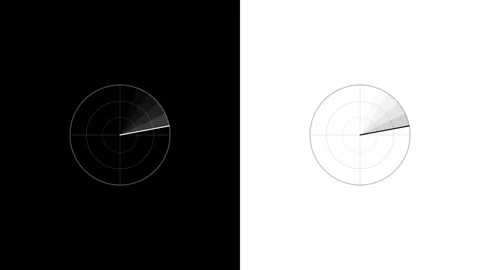 Minimal Radar Clock Sweeping Animation on Black and White Background 4K Vídeo Stock 339029545