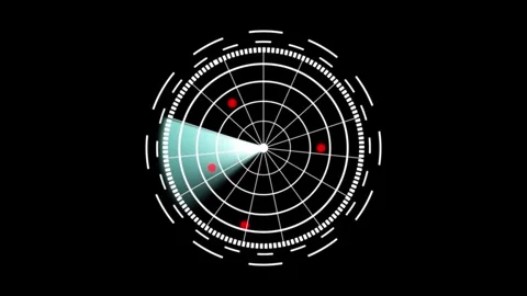 Minimal radar screen animation black and white hud loop 4k. Black and white.. Stock Footage 321582292