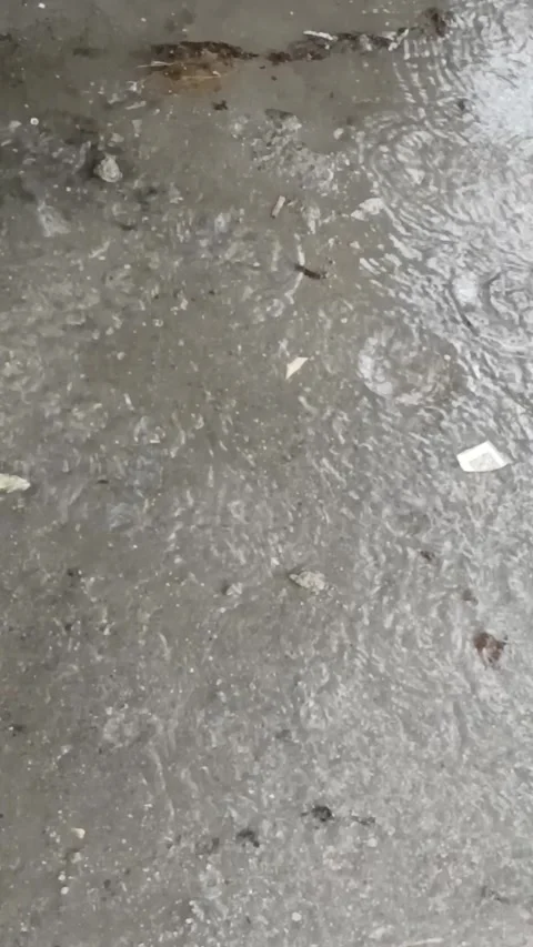 Minimal Rain Scene With Small Puddle Stock Footage 327175723