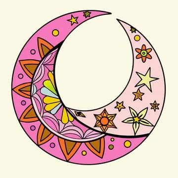 Minimal ramadan inspired abstract crescent form Illustrazione stock