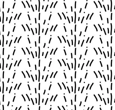Minimal Random Dash Line Pattern. Black And White Abstract Geometric Texture Bac Illustrazione stock