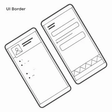 Minimal Rectangular UI Border Set for App Design Stock Illustration