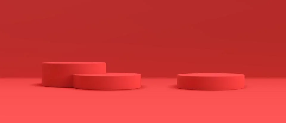 Minimal red 3D podium vector Stock Illustration