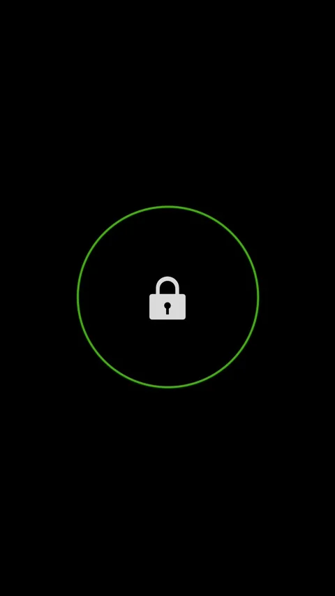 Minimal red padlock background black screen circular outline, and secure access Stock Footage 340412184