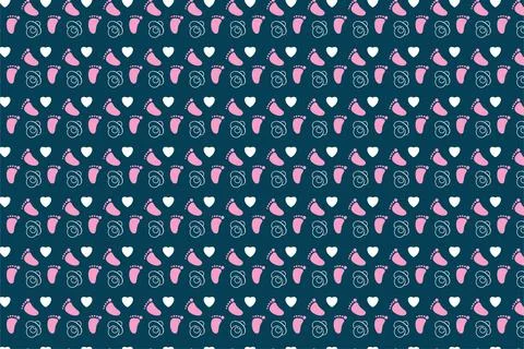 Minimal repeating pattern decoration for childish background. Kid's book cove Stock Illustration