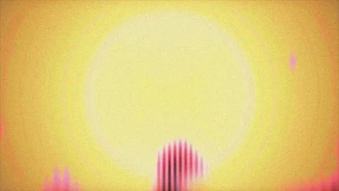 Minimal Retro Analog Audio Waveforms Loop Bright Yellow Vintage Background Stockbeeldmateriaal 337240091