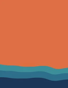 Minimal Retro Beach 70s Stock Illustration