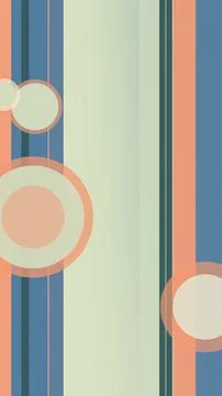 Minimal retro geometric circles pattern in warm pastel peach, blue, and gre.. Stock Illustration