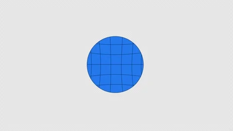 Minimal rotating blue globe grid network 2D cartoon object animation Stock Footage 316393888