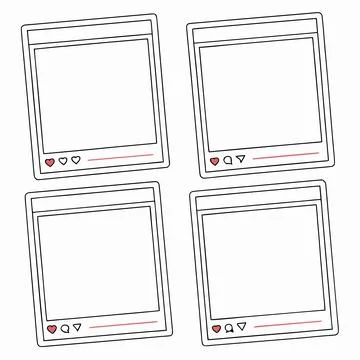 Minimal Rounded Rectangle Border Set for Social Media Posts Stock Illustration