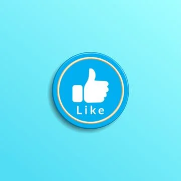 Minimal rounded social media like button on tosca blue gradation color back.. Stock-Illustration