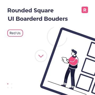 Minimal Rounded Square UI Border Set for Modern Digital Design 스톡 일러스트