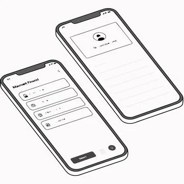 Minimal Rounded UI Frame Set for Modern Mobile Apps Stock Illustration