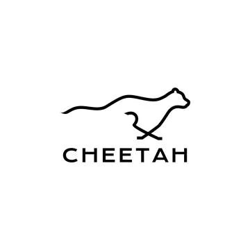 Minimal running cheetah logo design Stock Illustration