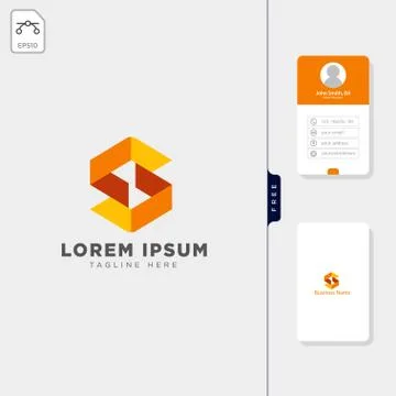 Minimal S initial logo template vector illustration, free business card desig Stock Illustration