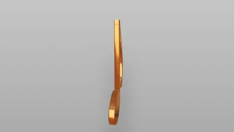 Minimal scene of gold note rotating lopped, 3d rendering. glossy golden music Stock-Footage 242429552