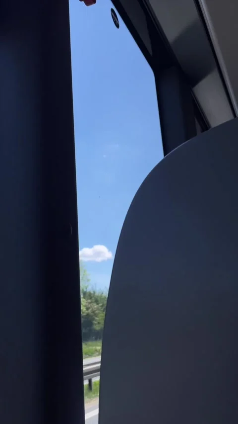 Minimal scene of sky and cloud visible amidst greenery and motion Видео 335368103